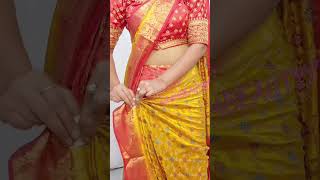 STONE WORK SILK SAREE DRAPING TIPS|#glambeautyy #saree_draping #beginners_tutorial