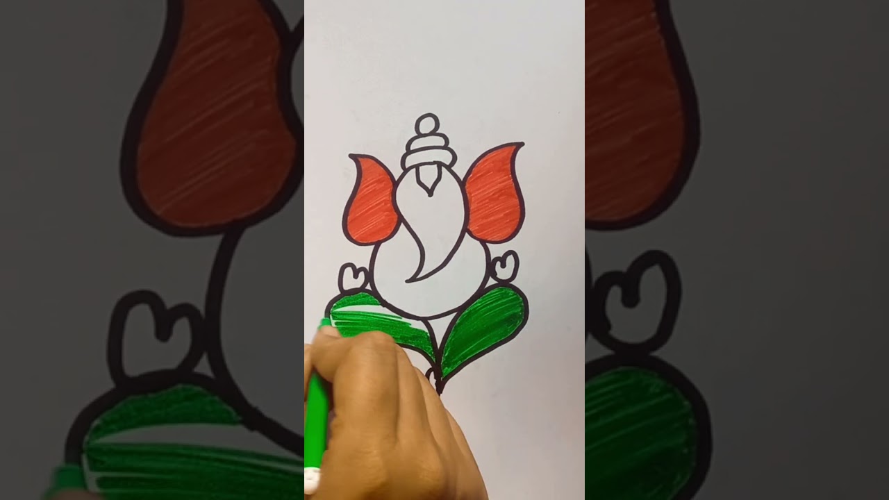easy ganpati drawing and coloring 