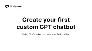 Create your first custom GPT chatbot