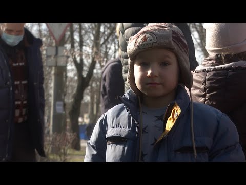 Evacuees in Taganrog, Russia