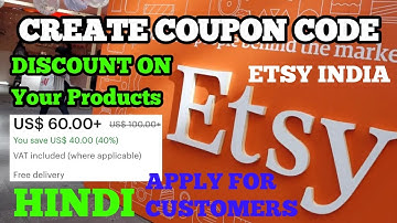 Create Coupon Code For Customer Earn Money From #ETSY#INDIA Online | Discount Coupon #Etsy#Seller