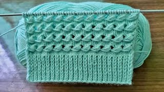 HERMOSO PATRÓN TEJIDO A DOS AGUJAS O PALITOS | TEJIDOS ROSSY 🧶💖  #crochet #knit #knitting