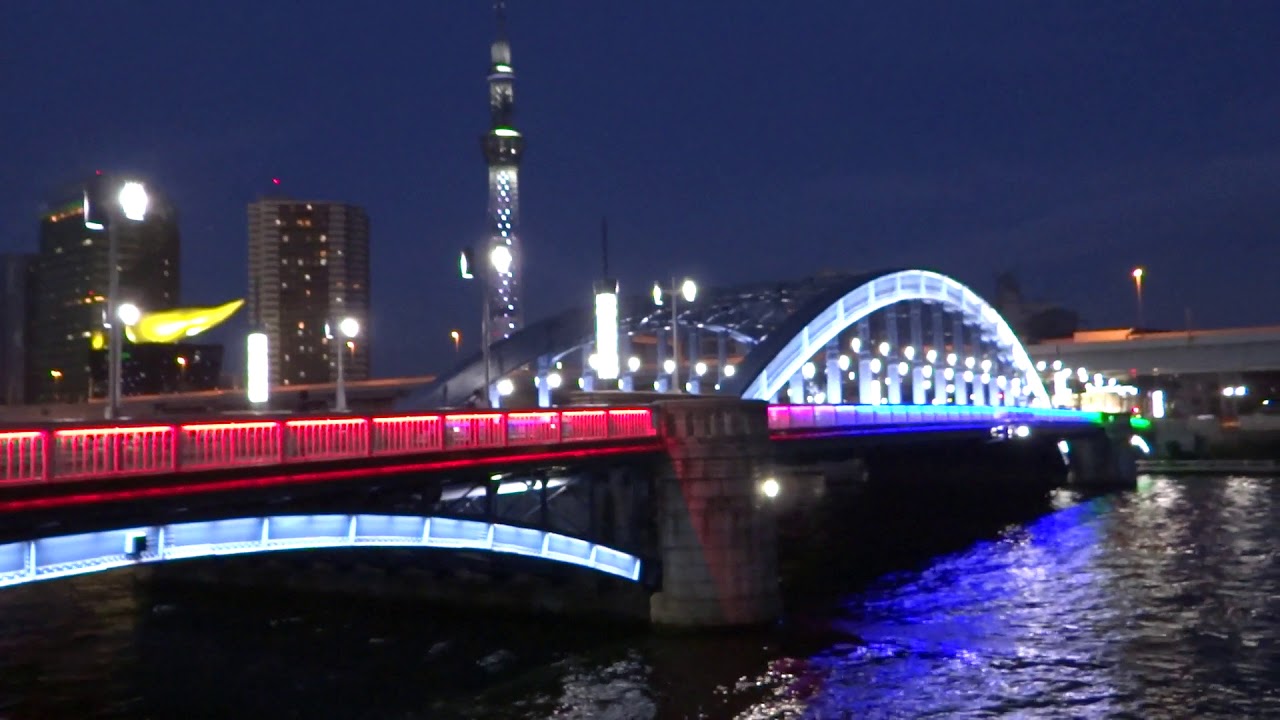 隅田川に架かる 駒形橋 厩橋 蔵前橋 を パラリンピック開幕1年前の8月25日からライトアッ Iamshinya777のブログ 浅草の空 東京スカイツリー