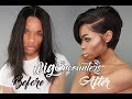 How to Cut a 12" full lace Wig Into Edgy short cut ( Very Beginner Friendly ) 2018