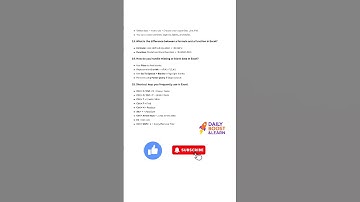 Excel Interview Questions and Answers – Quick Guide #shorts #excel