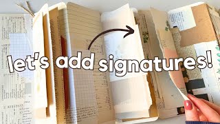 Junk journal with me: Adding signatures 'flip flop' journal style! 🌟