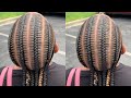 6 Stitch braids waist length | Straight back braids w/pop of color