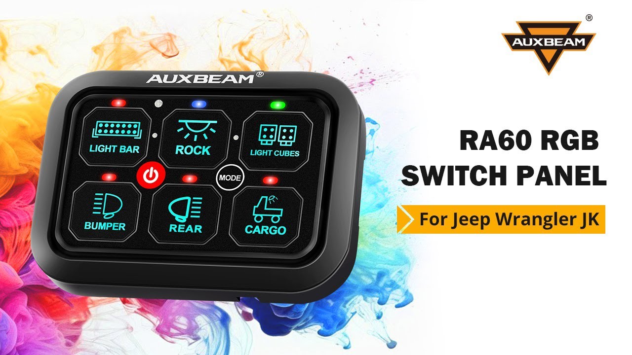 Auxbeam® RA60 RGB Switch Panel, Toggle/ Momentary/ Pulsed Mode