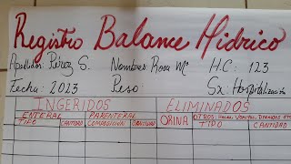 BALANCE HIDRICO EN ENFERMERÍA 2023 MUY ENTENDIBLE!!📝🏥👩‍⚕️