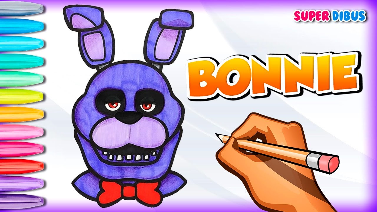 Cómo DIBUJAR y PINTAR a 🐰FUNTIME BONNIE🐇 de FIVE NIGHTS AT FREDDYS/How to  DRAW FUNTIME BONNIE 