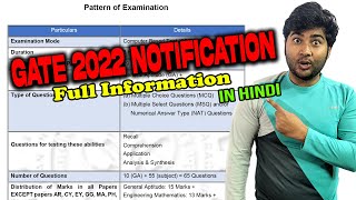 GATE 2022 Notification in Hindi | Qualification | Documents | Exam Details