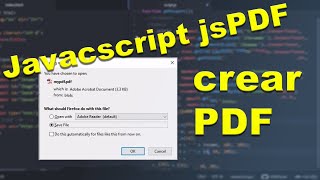 How to create a pdf file using Javascript with jsPdf Library