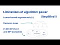 Limitations of Algorithms: Lower Bounds, Decision Trees, and Complexity Classes