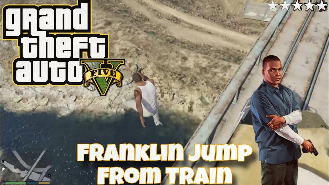 Franklin Jump from Train | gta v | cheap thrills gamer