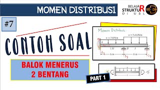 Contoh Soal Momen Distribusi Balok Menerus 2 Bentang | Metode Cross (01/03) | Analisa Struktur