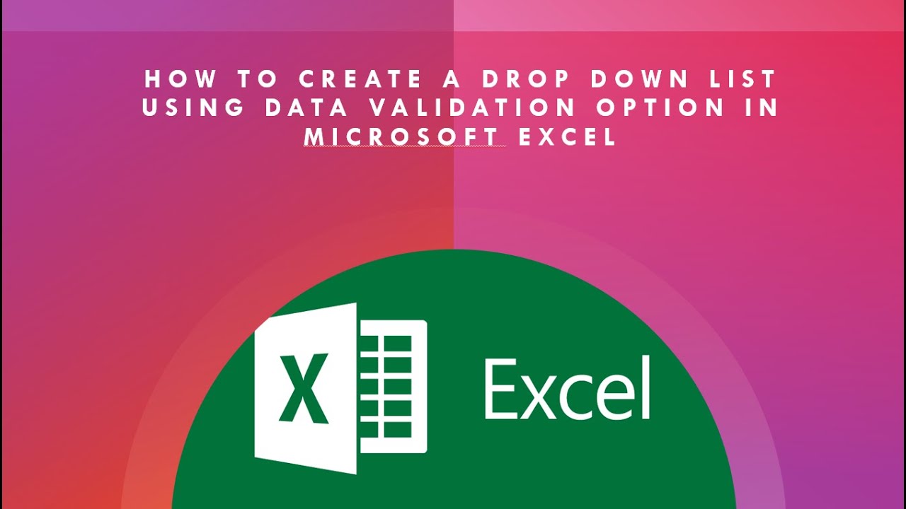 How to Create a Drop Down List Using the Data Validation Option in MS ...