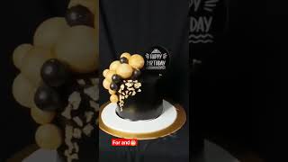 Gold and black balls cake decorating ideas || Toppers tutorial#gold #ball #shot #viral #cakedesign