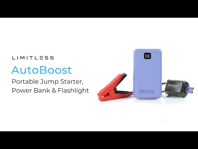 Limitless AutoBoost Portable Car Jump Starter 400A Peak (Up to 8-Cylinder,  5.0-Liter Gas), 6000mAh Power Bank and 3-Mode Flashlight (Sleet)