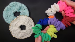 DIY Crochet Hair Scrunchies #scrunchies #crochet #diy