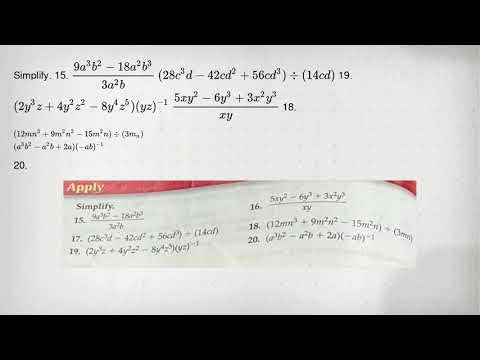 Simplify. 15. (9a^3b^2-18a^2b^3)/(3a^2)b (28c^3d-42cd^2+56cd^3)div ...