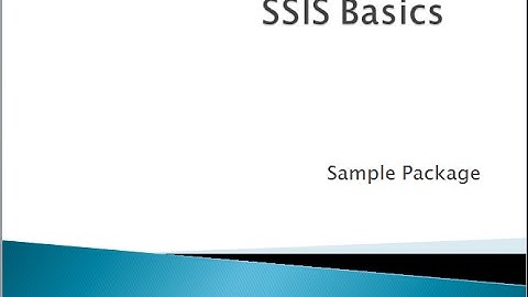 Bazi SSIS Training Session-1
