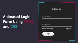 Animated Login Form Using HTML and CSS Tutorial | Free Source Code