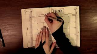 Plan With Me / March Bullet Journal Setup 🏰 ASMR Soft Spoken screenshot 5