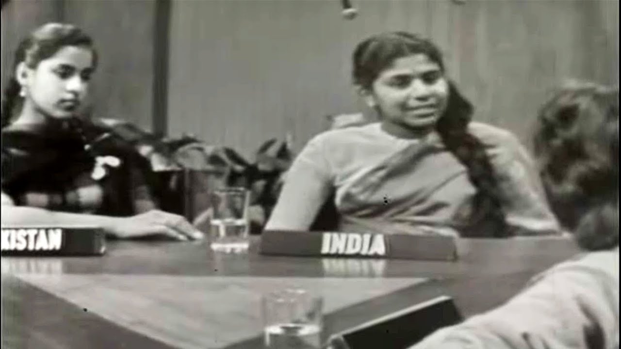 1959 High School Exchange Students Debate  India Pakistan UK Brazil