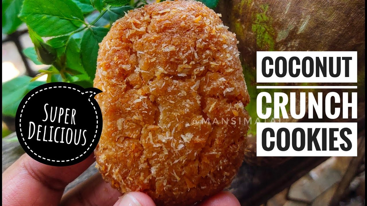 Coconut Crunch Cookies | Coconut Cookies | Convection Mode Cookies | Coconut Crisps | Mansi Matai