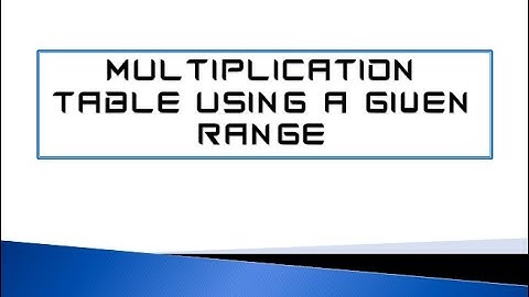 Multiplication Table Using a Given Range || C++ Program || Tutorial
