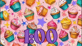 1 Minute Countdown Timer - Cupcakes, Sprinkles & Stars With Music (Lo-Fi)