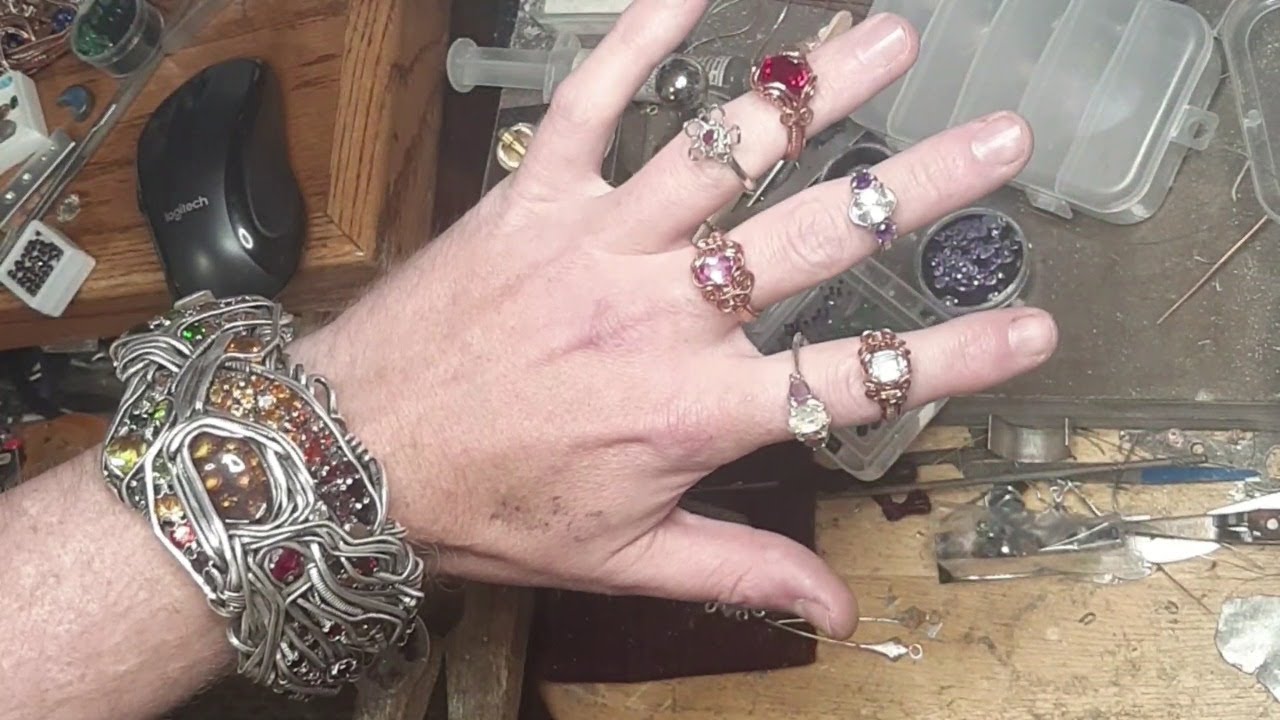 Wire wrapped rings custom crafts extended session and tutorial - YouTube