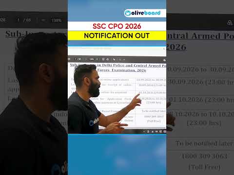 SSC CPO 2026 notification out |  #oliveboard #sscexams