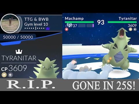 How To Beat Fast A Tyranitar Highest 3 6k Cp In Gen 2 Moves Pokemon Go Gym Battles Youtube