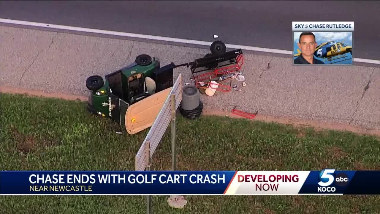 Suspect in custody after chase involving stolen golf cart ends in crash ...