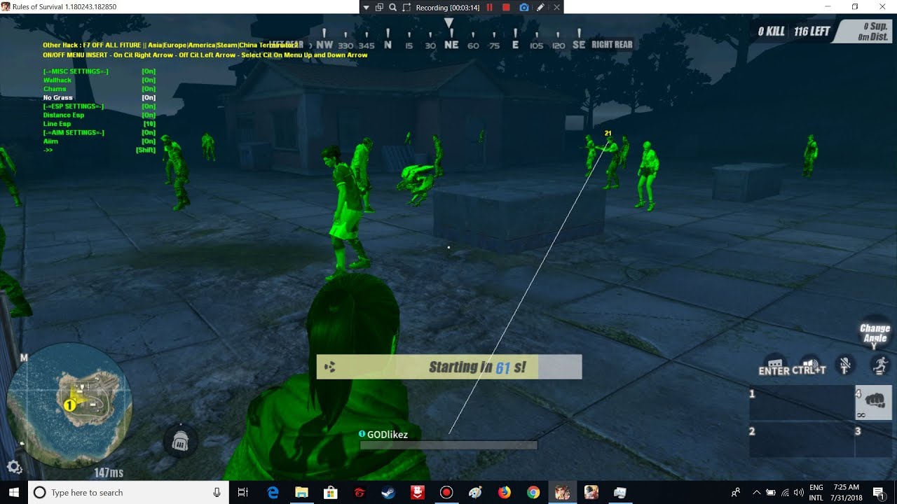 ROS Hack Aimbot,wallhack,Charm Green, distance Line , + steam sever | Work Only 24 hour