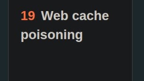 Web cache poisoning demonstration