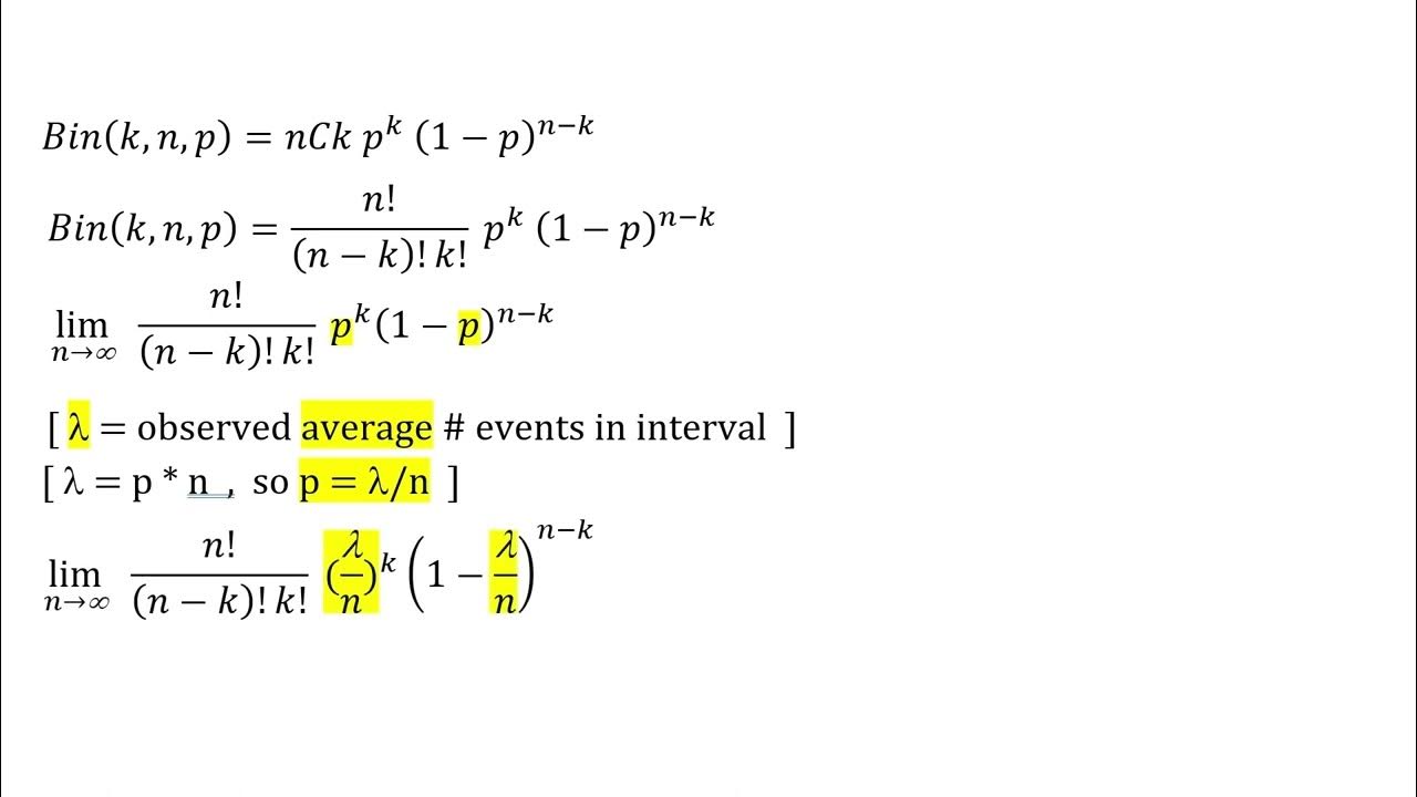 Poisson distribution derivation youtube