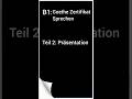 B1 Goethe Zertifikat Sprechen Teil 2 Präsentation Goethezertifikat Sprechen Deutschlernen