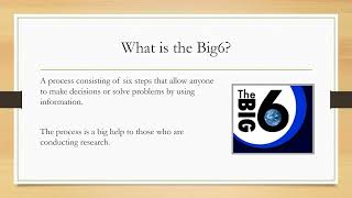 Big6 Lesson Introduction Video