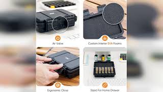 Rezension: 24 Slots CR2 CR123 CR123A Lithium Batterie Organisationskoffer IP67 Wasserdichter Hart...