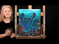 Learn How to Paint MOONLIT MERMAIDS with Acrylic - Paint & Sip at Home - Step by Step Tutorial