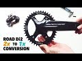 Road Di2 1x drivetrain conversion and how to fit Wolf Tooth chainring to DA R9100 crank