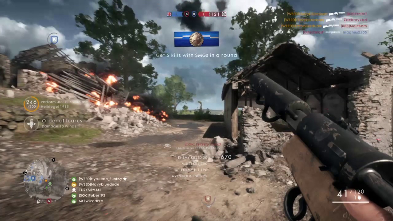 Battlefield 1 plane shot by smg