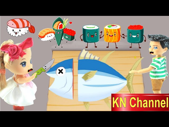 HÀI HƯỚC VUI NHỘN BÚP BÊ NẤU ĂN SUSHI TRONG NHÀ HÀNG NHẬT BẢN KN Channel class=