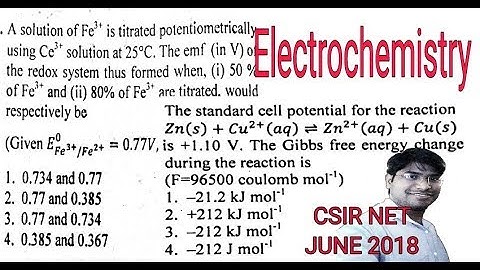 Electrochemistry part 1 CSIR NET june 2018