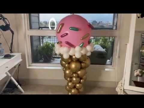 Ice Cream Cone Balloon Tutorial - DIY - YouTube
