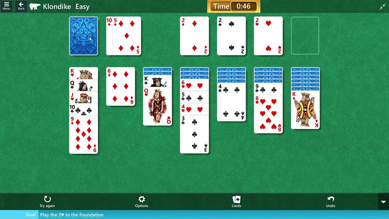 microsoft classic solitaire klondike