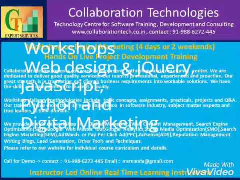 Workshop on Web Design & jQuery, (4 days or 2 weekends)Hands On Live Project Development Training
