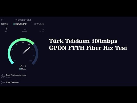 Türk Telekom GPON (FTTH) Fiber 100mbps Hız Testi (Speedtest)